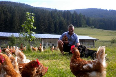 Familie Ortner und ihre Hühner